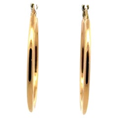 Roberto Coin Medium Round 18 Karat Yellow Gold Modern Hoop Earrings