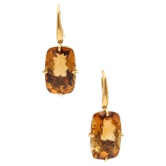 ROBERTO COIN Pendants d'oreilles modernes en or 18 carats avec quartzes fumées de 47,98 carats