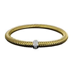 Roberto Coin Yellow Gold 0.10 Carat Primavera Bangle Bracelet