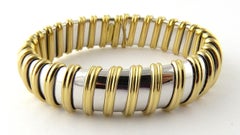 Roberto Coin Nabucco 18 Karat White and Yellow Gold Bangle Bracelet