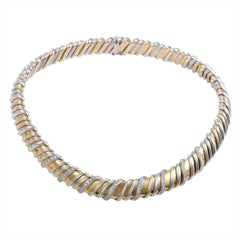 Roberto Coin Nabucco Diamond White and Yellow Gold Choker Necklace