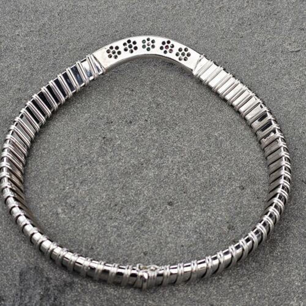 Women's Roberto Coin Nabucco Necklace Diamond Ruby Sapphire Emerald Choker 18k Collar For Sale