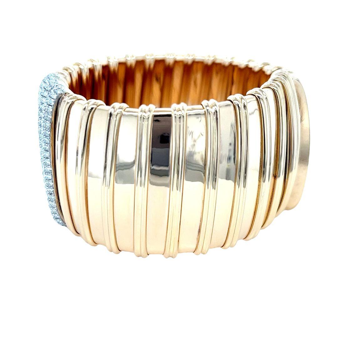 Taglio rotondo Roberto Coin Bracciale Nabucco in oro rosa e diamanti in vendita