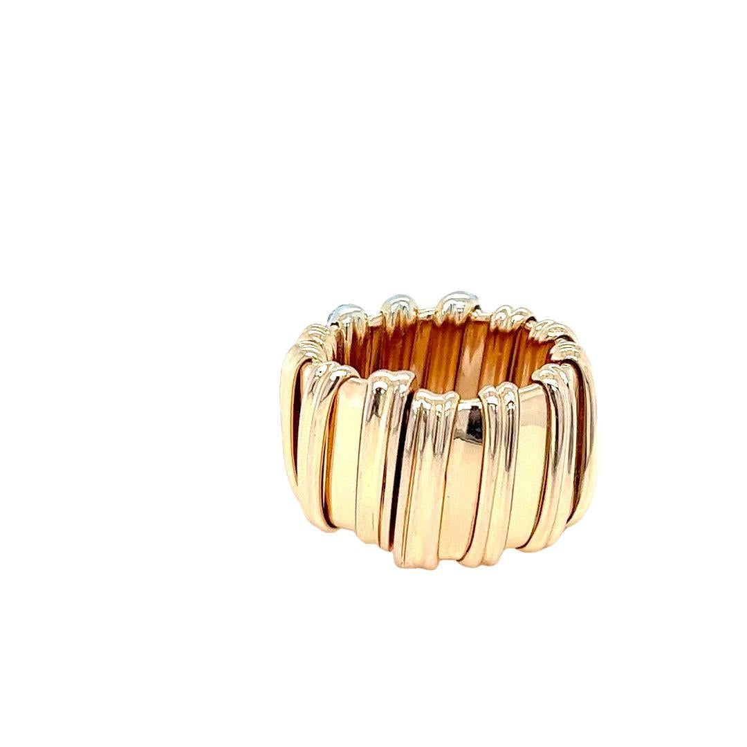 Roberto Coin Nabucco Rose Gold and Diamond Ring In Good Condition For Sale In Coral Gables, FL