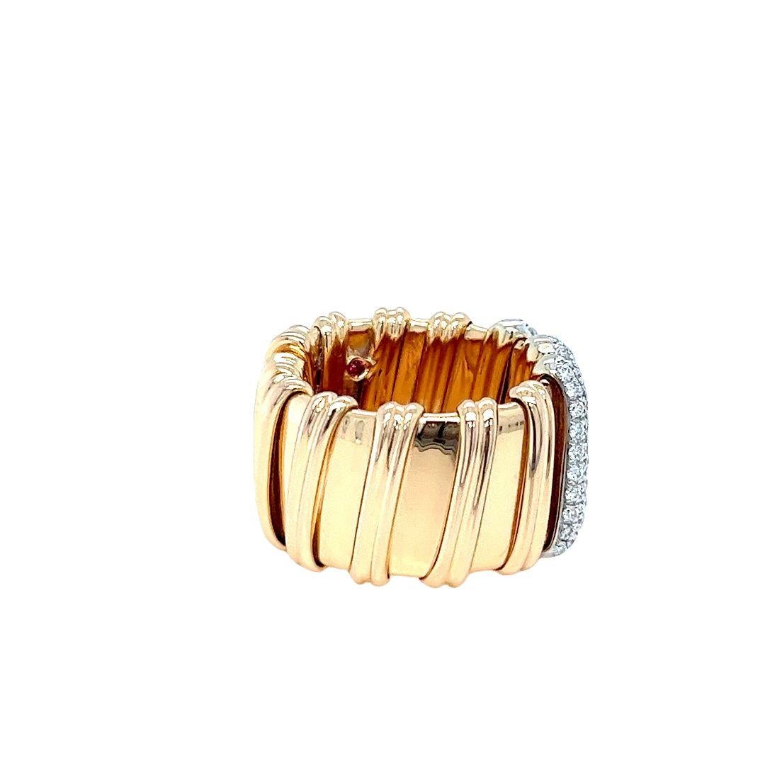 Women's Roberto Coin Nabucco Rose Gold and Diamond Ring For Sale