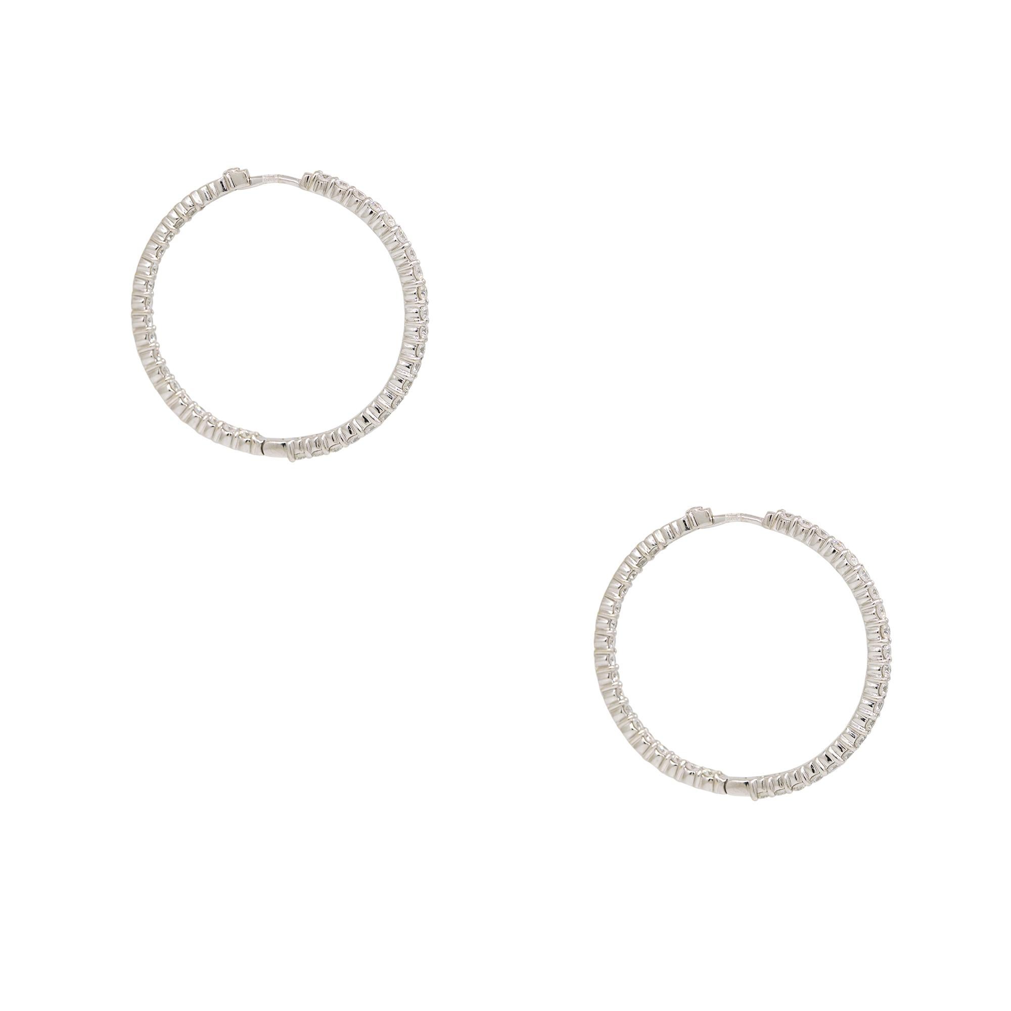 Women's Roberto Coin Natural 3.43 Carat Diamond 18-Karat Hoop Earrings In Stock