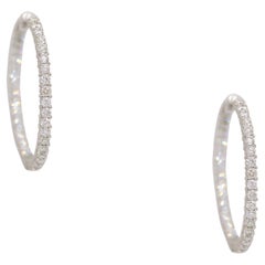 Roberto Coin Natural 3.43 Carat Diamond 18-Karat Hoop Earrings In Stock