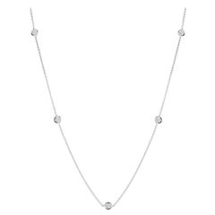 Roberto Coin Necklace with 5 Diamond Station 001316AWCHD0