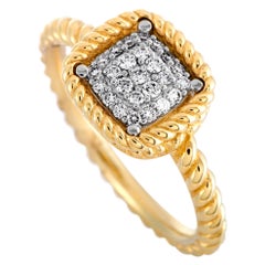 Roberto Coin New Barocco 18 Karat Yellow and White Gold Diamond Ring