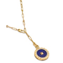 Roberto Coin Obelisco Diamant & Blauer Lapis Anhänger Halskette 18K Rose Gold 0.20ct