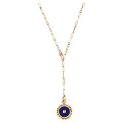 Roberto Coin Obelisco Diamant & Blauer Lapis Anhänger Halskette 18K Rose Gold 0.20ct
