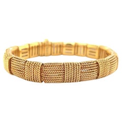 Roberto Coin Opera 18 Karat Yellow Gold Vintage Woven Twist Bracelet Italy