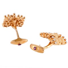 Roberto Coin Opera 18 Karat Rose Gold Diamond Woven Cufflinks