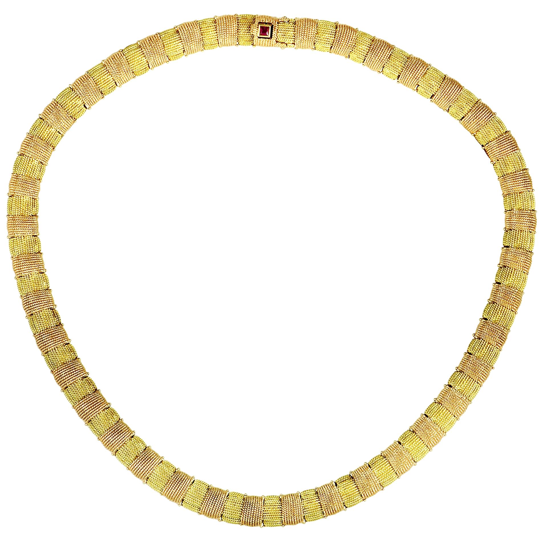 Roberto Coin Opera 18 Karat Yellow and Rose Gold Necklace