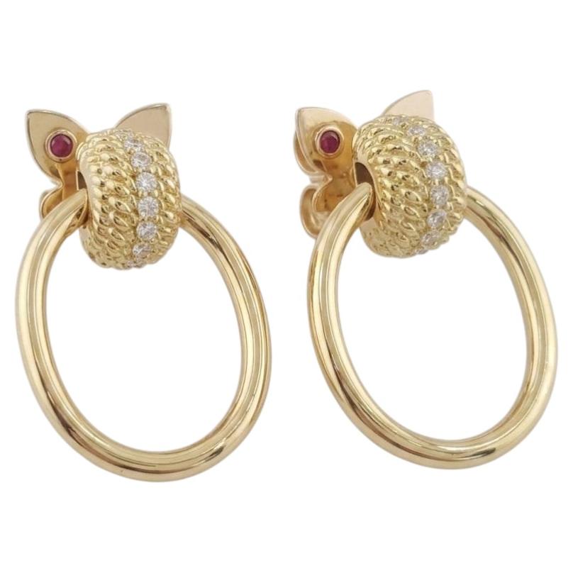 Roberto Coin Opera Collection Textured Bead Diamond Dangle Earrings