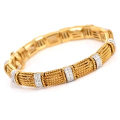 Roberto Coin Opera Diamond 18K Gold Rope Link Bracelet