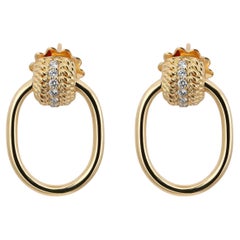 Roberto Coin Opera Diamant-Tropfen-Ohrringe 18K Gelbgold 0.22Ctw