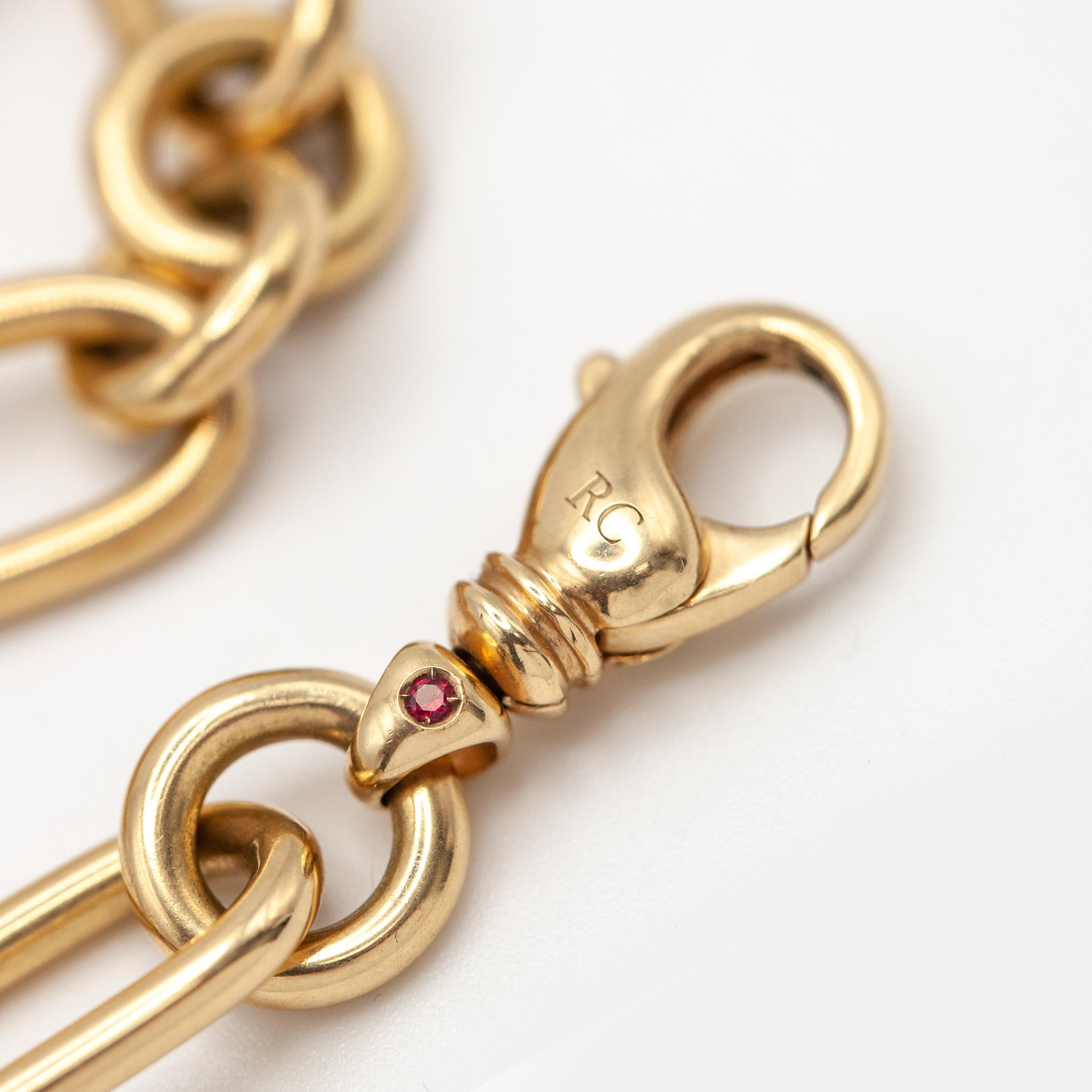 Roberto Coin Oro Classic Collier à larges maillons ovales en or jaune 18K en vente 6