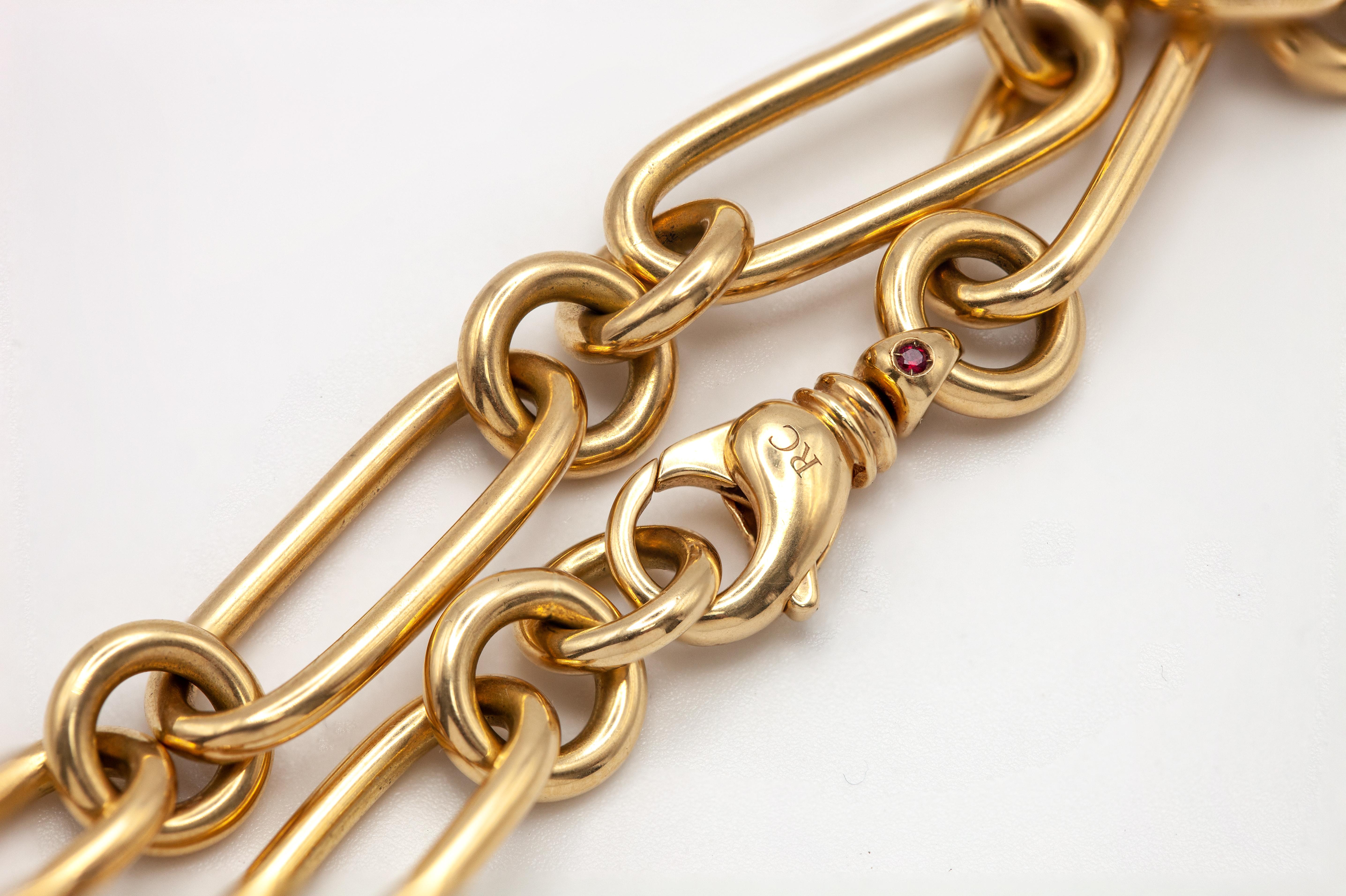 Roberto Coin Oro Classic Collier à larges maillons ovales en or jaune 18K en vente 7