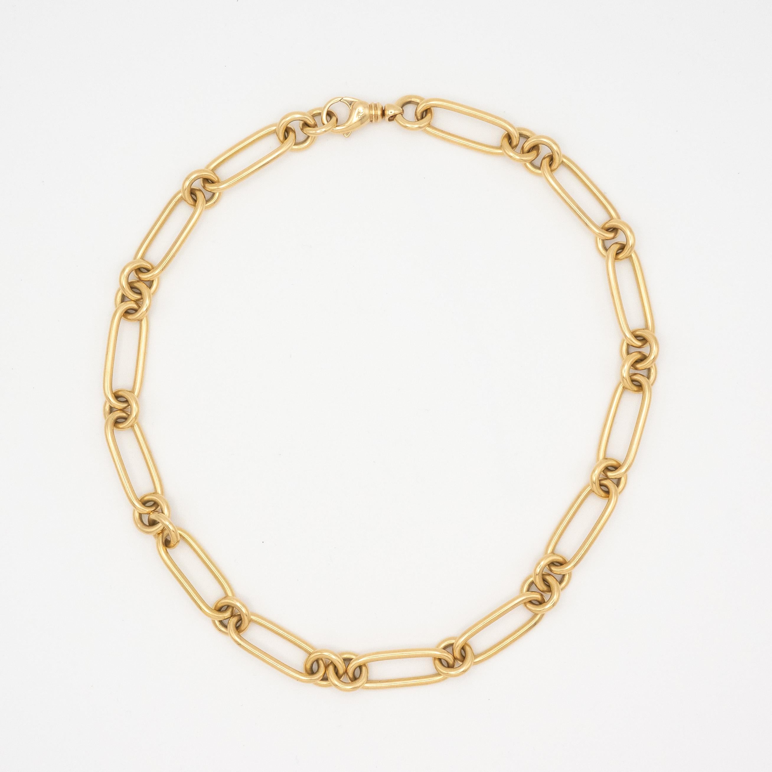 Roberto Coin Oro Classic Collier à larges maillons ovales en or jaune 18K Pour femmes en vente
