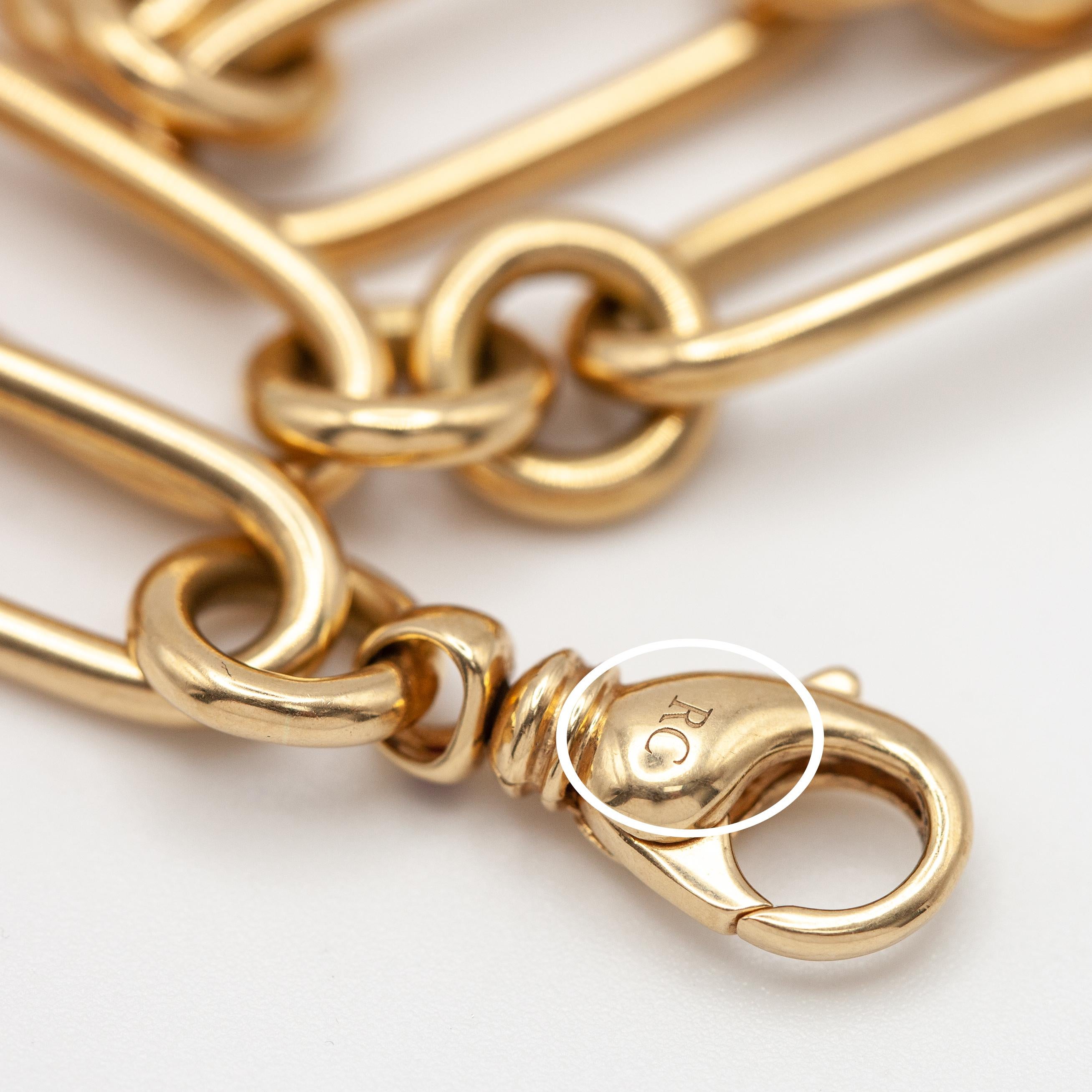 Roberto Coin Oro Classic Collier à larges maillons ovales en or jaune 18K en vente 3