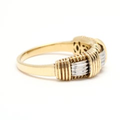 Roberto Coin Overlapping Band Ring, 18k Yellow & White Gold, Ring Size 7.25