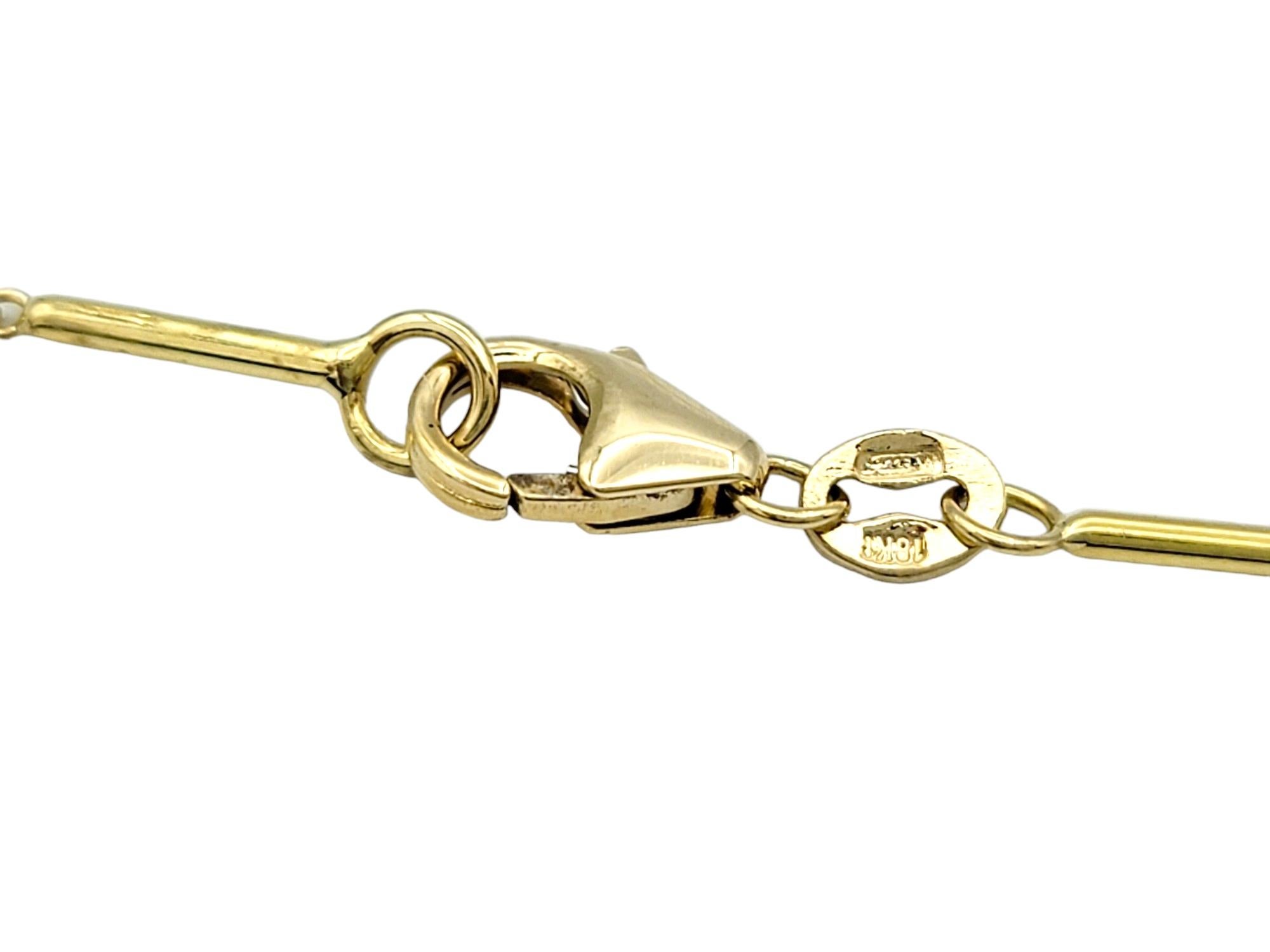 Roberto Coin Padlock Pendant Necklace with Bar Link Chain 18 Karat Yellow Gold For Sale 1