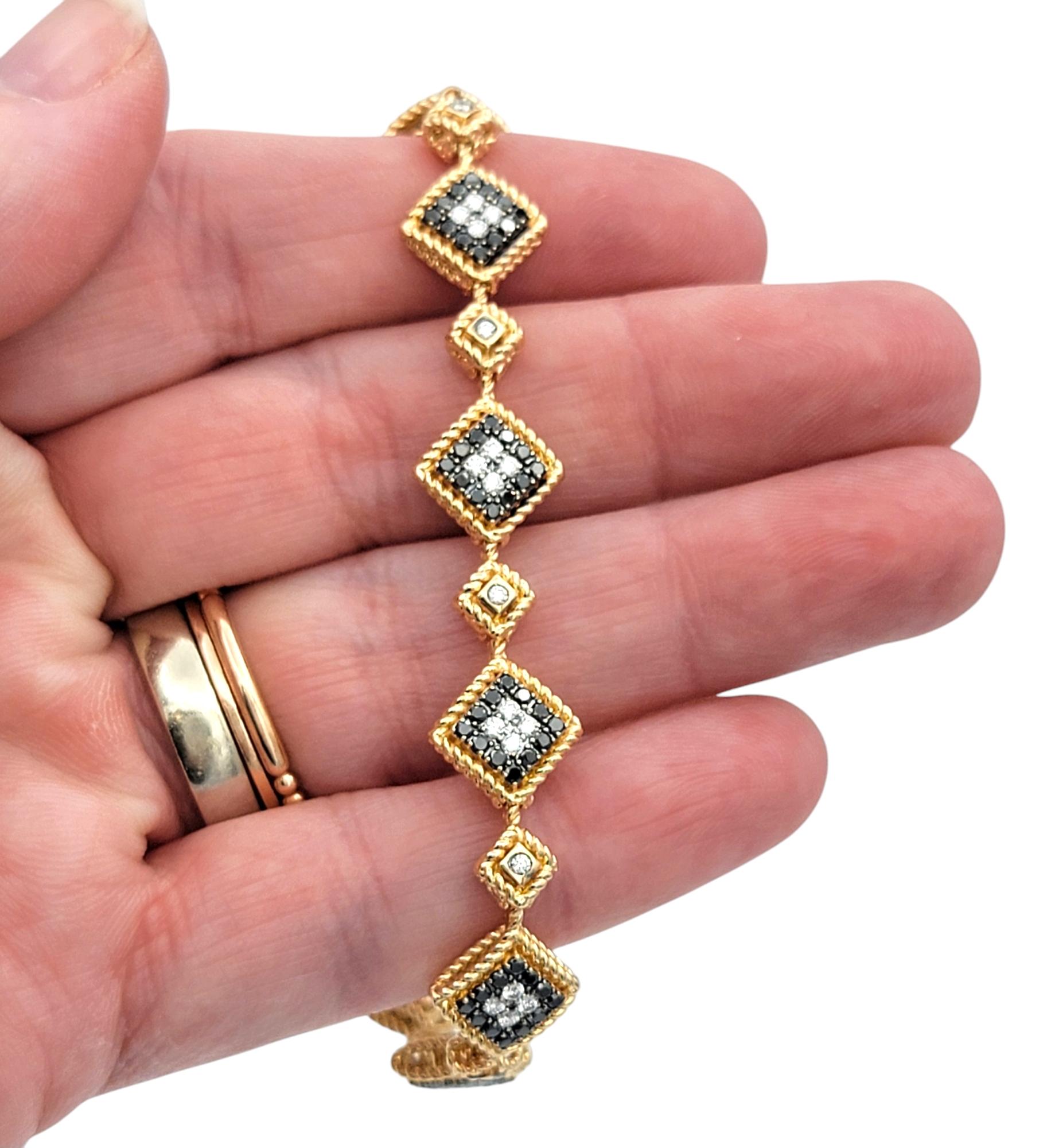 Roberto Coin Palazzo Ducale Black & White Diamond Bracelet in 18 Karat Rose Gold 1