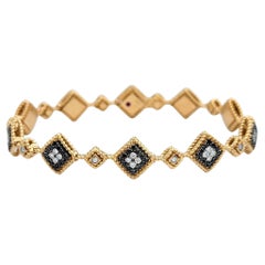 Roberto Coin Palazzo Ducale Black & White Diamond Bracelet in 18 Karat Rose Gold