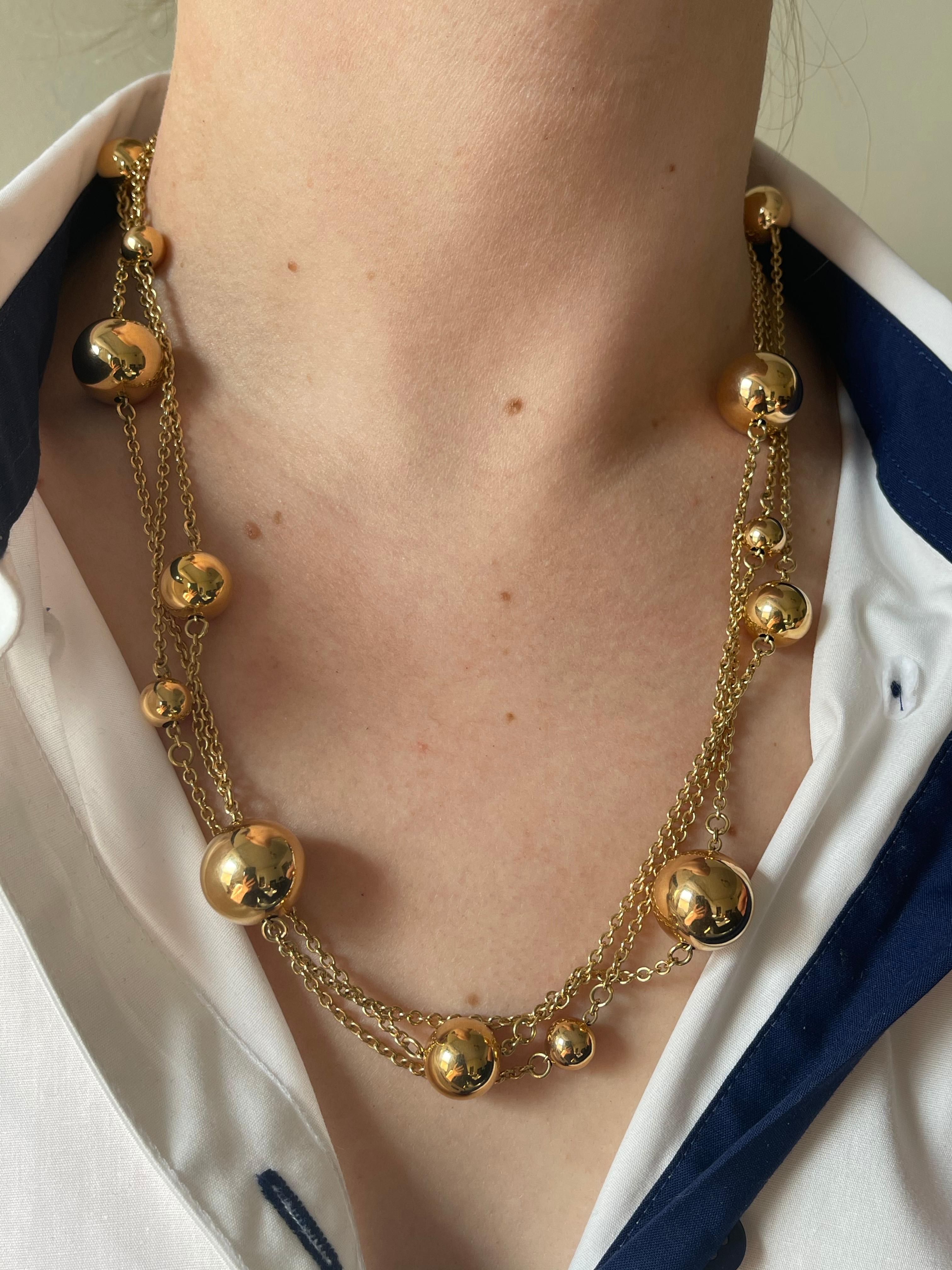 Women's Roberto Coin Pallini Ball Gold Necklace