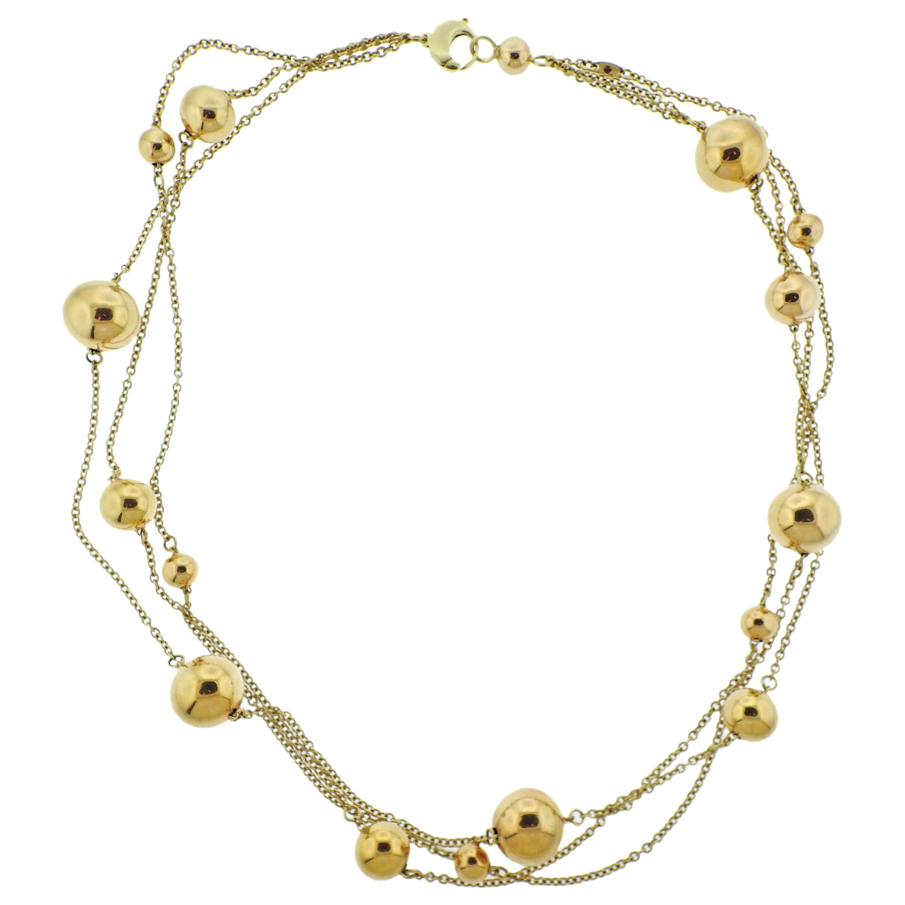 Roberto Coin Pallini Ball Gold Necklace