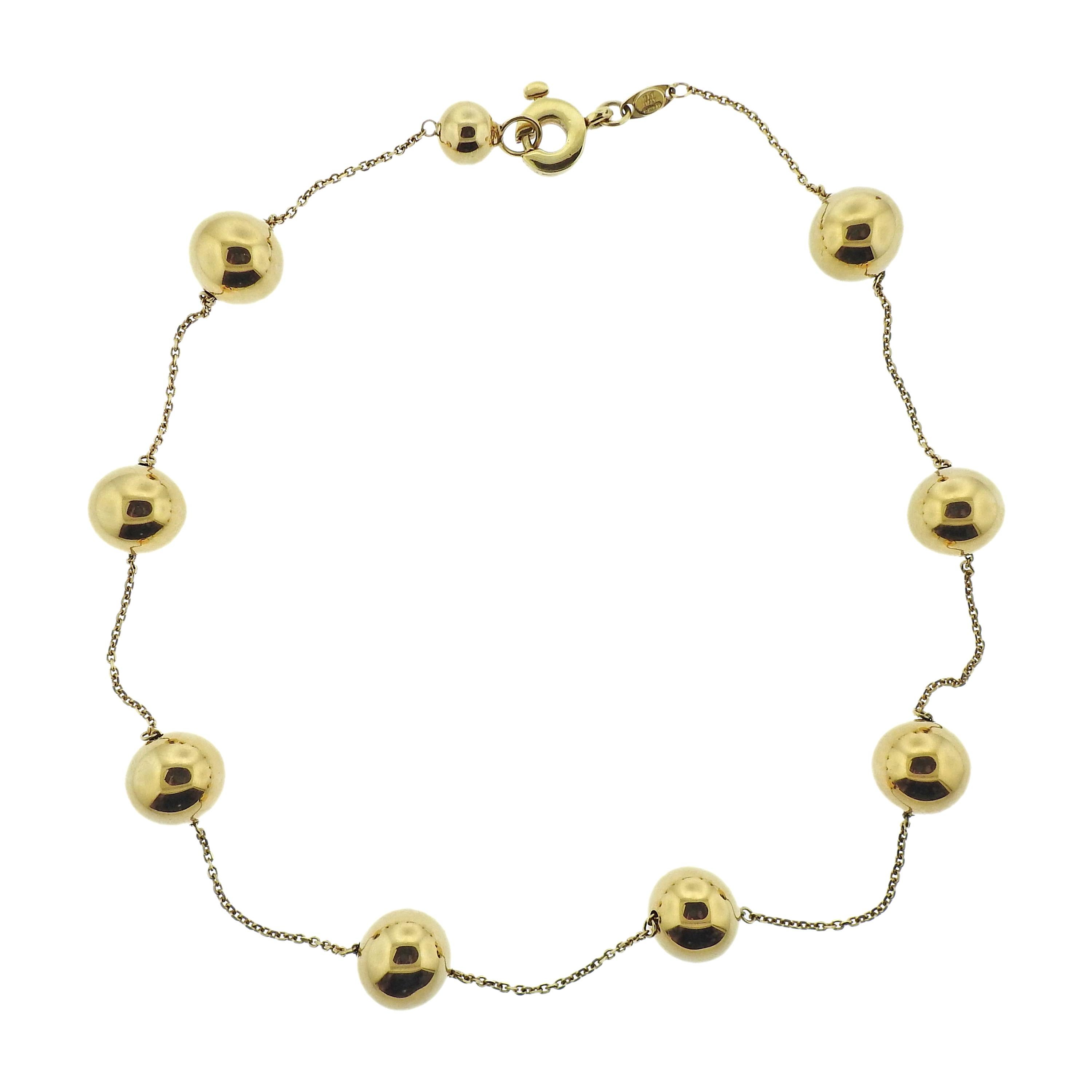 Roberto Coin Pallini Ball Station Gold Necklace