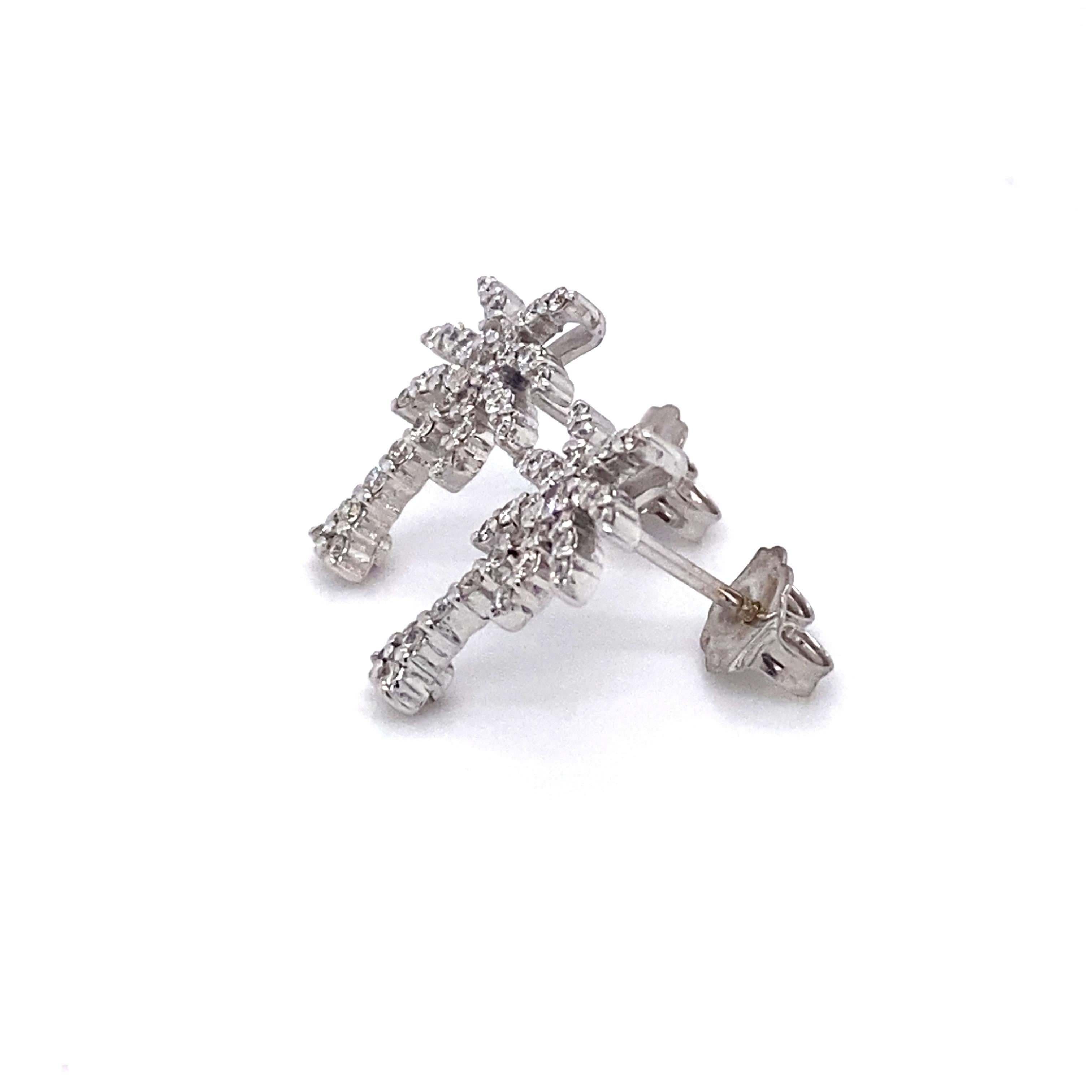 palm tree diamond earrings