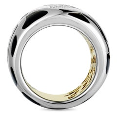 Roberto Coin Panda 18 Karat White and Yellow Gold Diamond and Onyx Ring