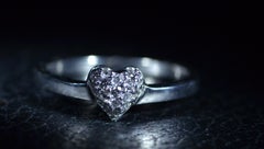 Roberto Coin Pave Diamond Heart Ring Promise Ring with Ruby