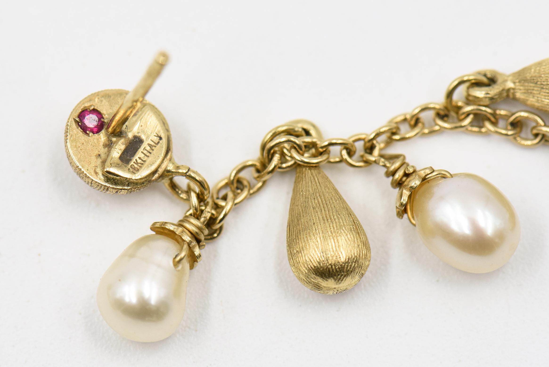 Roberto Coin Pearl Gold Teardrop Necklace with Earrings 5