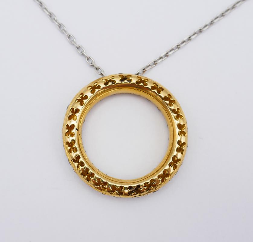 Roberto Coin Anhänger Halskette 18k Gold Diamant Kreis des Lebens für Damen oder Herren