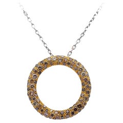 Roberto Coin Pendant Necklace 18k Gold Diamond Circle of Life