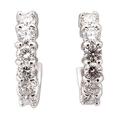 Roberto Coin Perfect Diamond Hoop White Gold Earrings