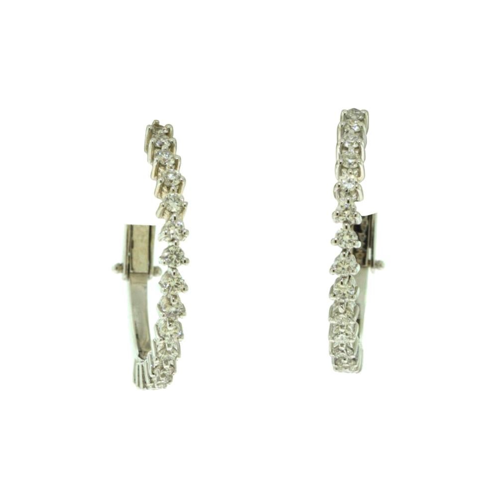 Boucles d'oreilles créoles Roberto Coin Perfect en or blanc et diamants