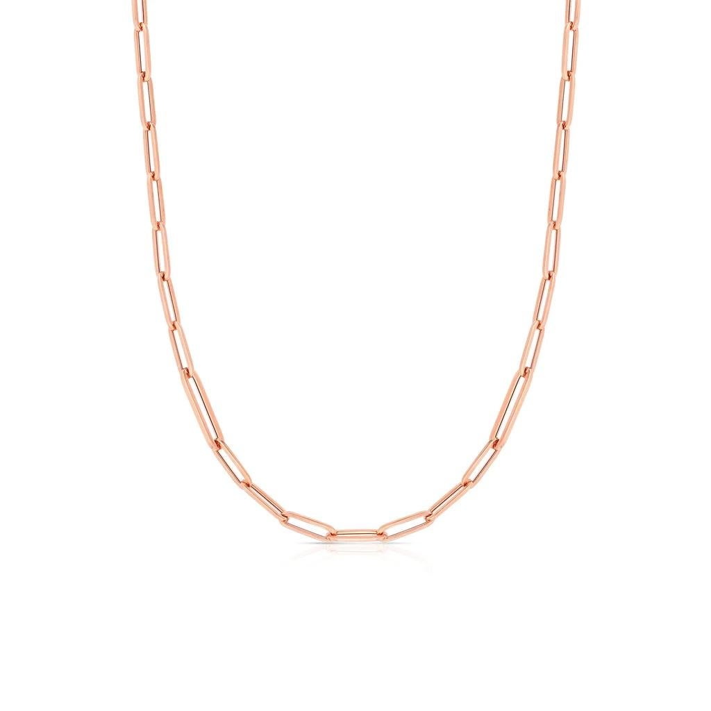 18k rose gold paperclip necklace