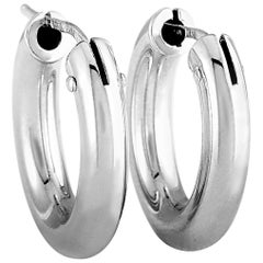 Roberto Coin Perfect Hoops White Gold Hoop Earrings Roberto Coin Perfect Hoops White Gold Hoop Earrings