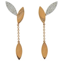 Roberto Coin Petals Rose Gold Diamond Drop Earrings