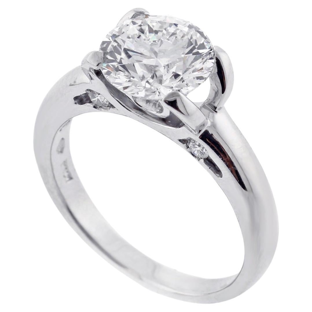 Roberto Coin "Platinum C" Diamond Engagement Ring For Sale