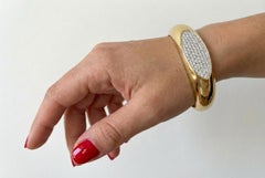 Roberto Coin Plus 18k Yellow Gold Diamond Cuff Bracelet