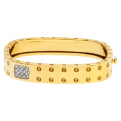 Roberto Coin Pois Moi Collection, Modern, Rounded Square Cuff in 18k Yellow Gold