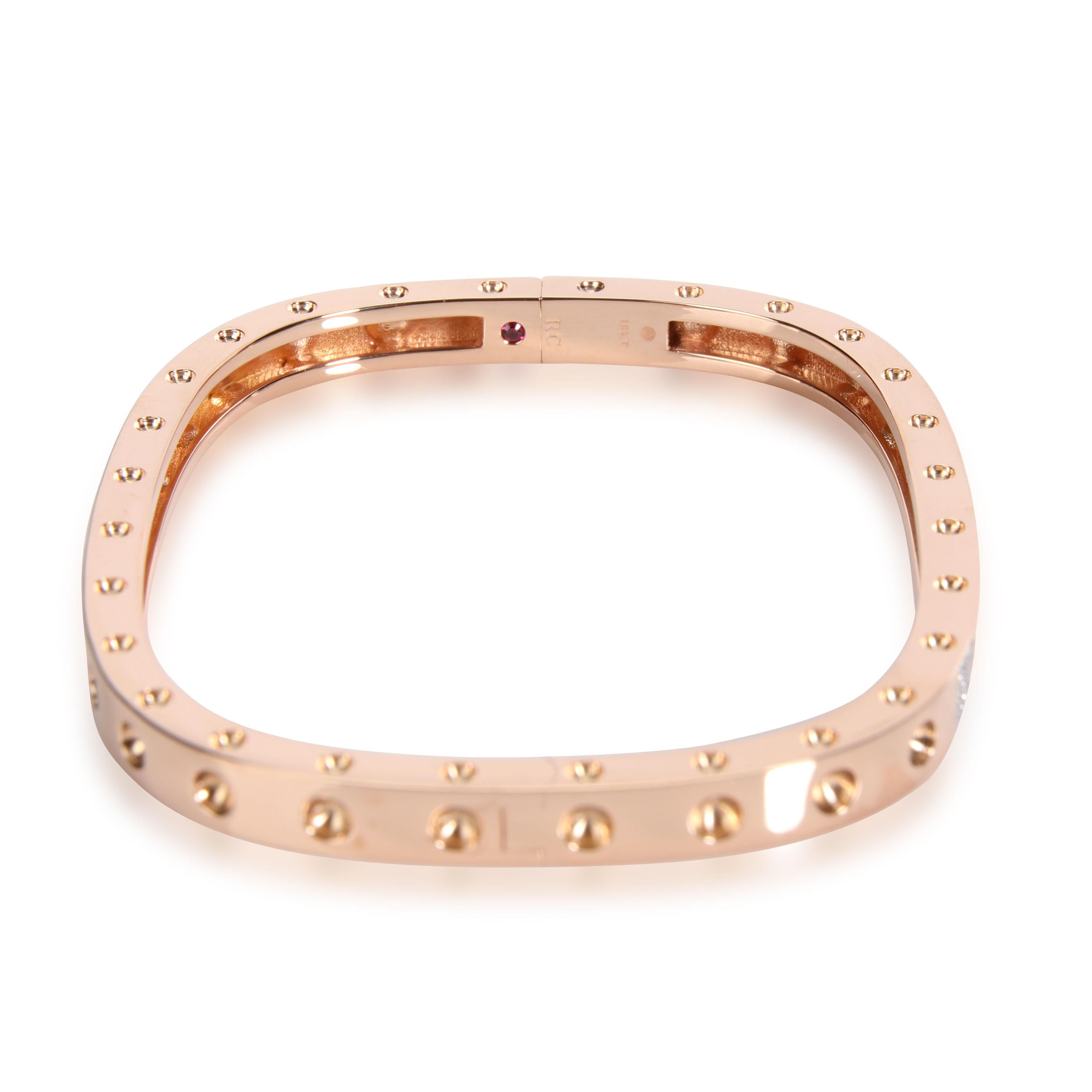 Roberto Coin Pois Moi Diamond Bangle in 18k Rose Gold 0.07 CTW In Excellent Condition In New York, NY