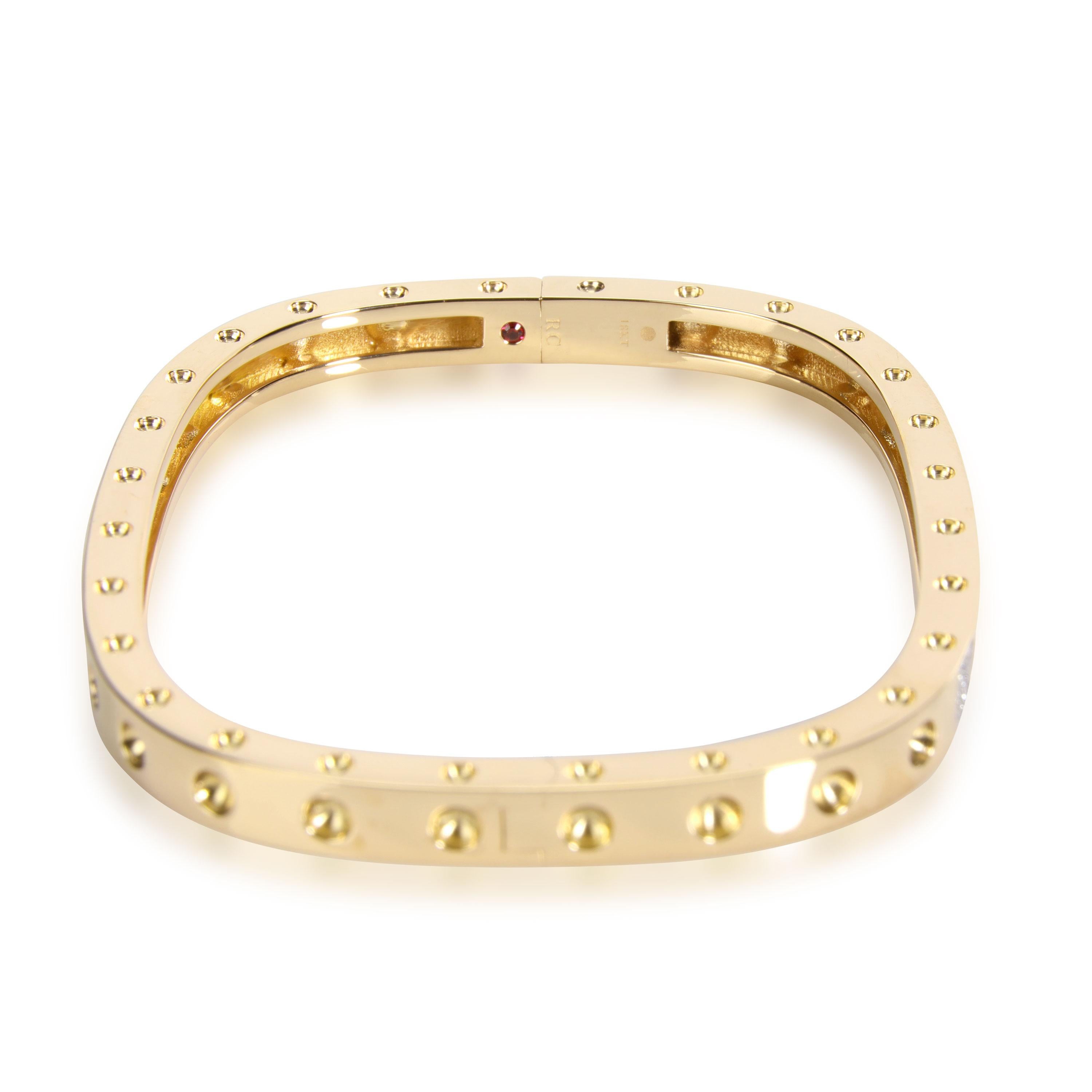 Roberto Coin Pois Moi Diamond Bangle in 18K Yellow Gold 0.07 CTW In Excellent Condition In New York, NY