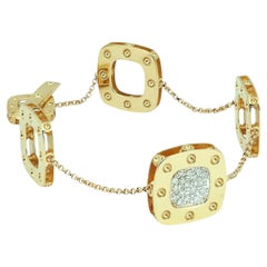 Roberto Coin Pois Moi Diamond Bracelet 18K Yellow & White Gold 0.25Ctw 7 Inches