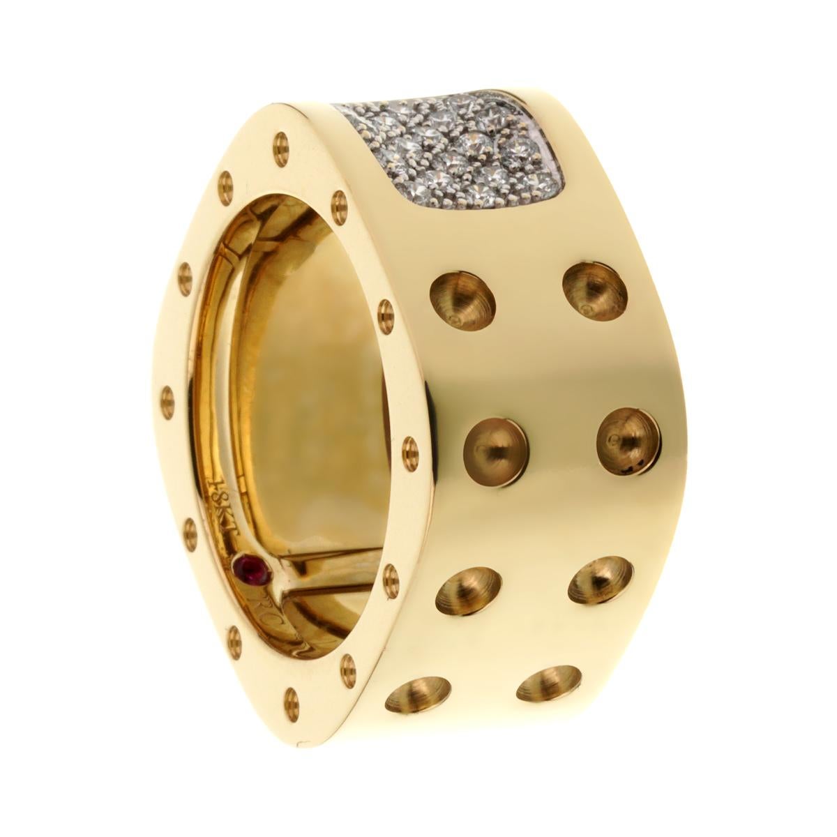 Roberto Coin Pois Moi Diamant-Ring aus Gelbgold im Zustand „Hervorragend“ in Feasterville, PA